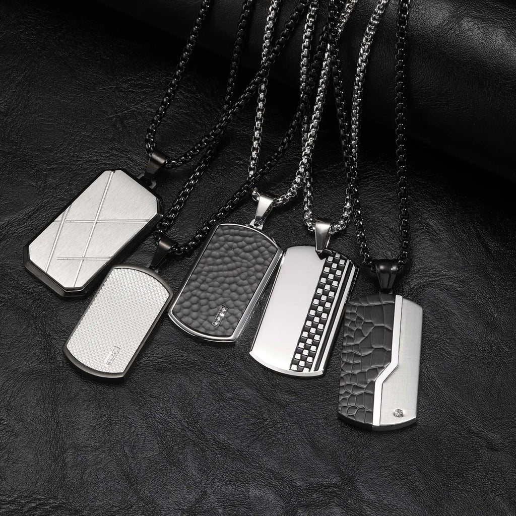 Collier Pendentif Plaque Militaire Homme - Acier Inoxydable Étanche Dog Tag
