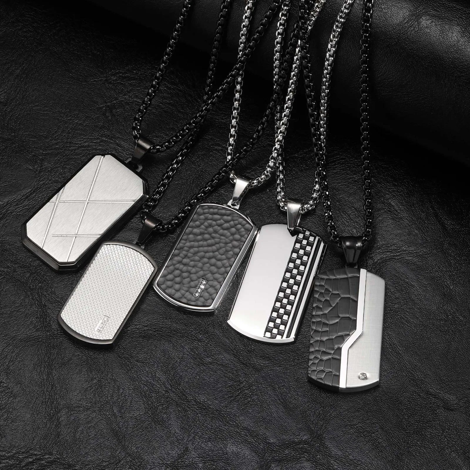 Collier Pendentif Plaque Militaire Homme - Acier Inoxydable Étanche Dog Tag