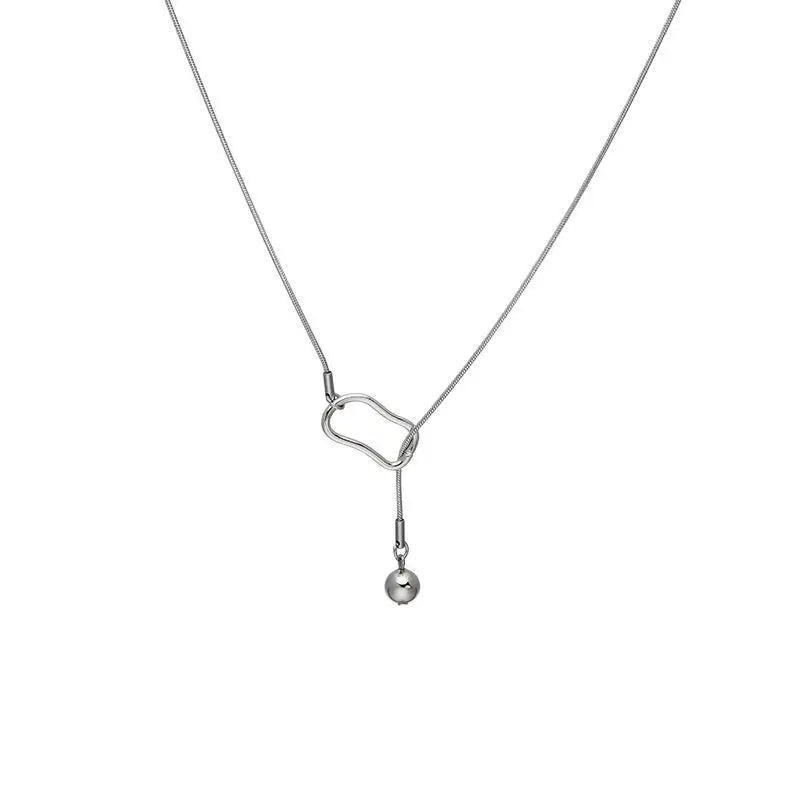 Collier Long Chaîne Pendentif Géométrique Ajouré - Bijou Femme Tendance