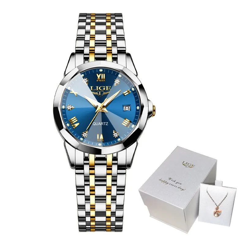 Montre Femme LIGE Élégante Ultra-Mince - Style Nordique Minimaliste Acier Inoxydable
