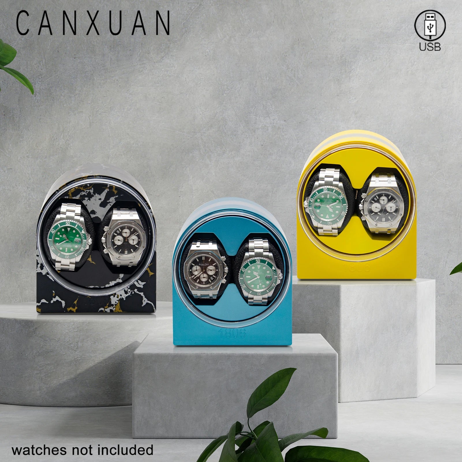 Remontoir à Montres Automatique CANXUAN Simple/Double - Cuir PU - USB - Coussin Doux - Homme Femme - Cadeau