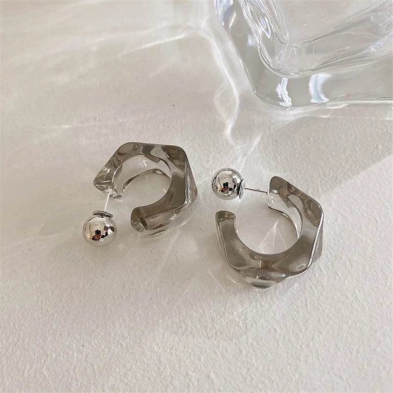 Boucles d'Oreilles Femme Créoles Acrylique Bohème - Bijou Tendance Été Plage