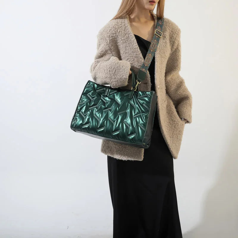 Sac à Main Femme Argenté Rétro LEFTSIDE 2025 - Sac Bandoulière Underarm Hiver