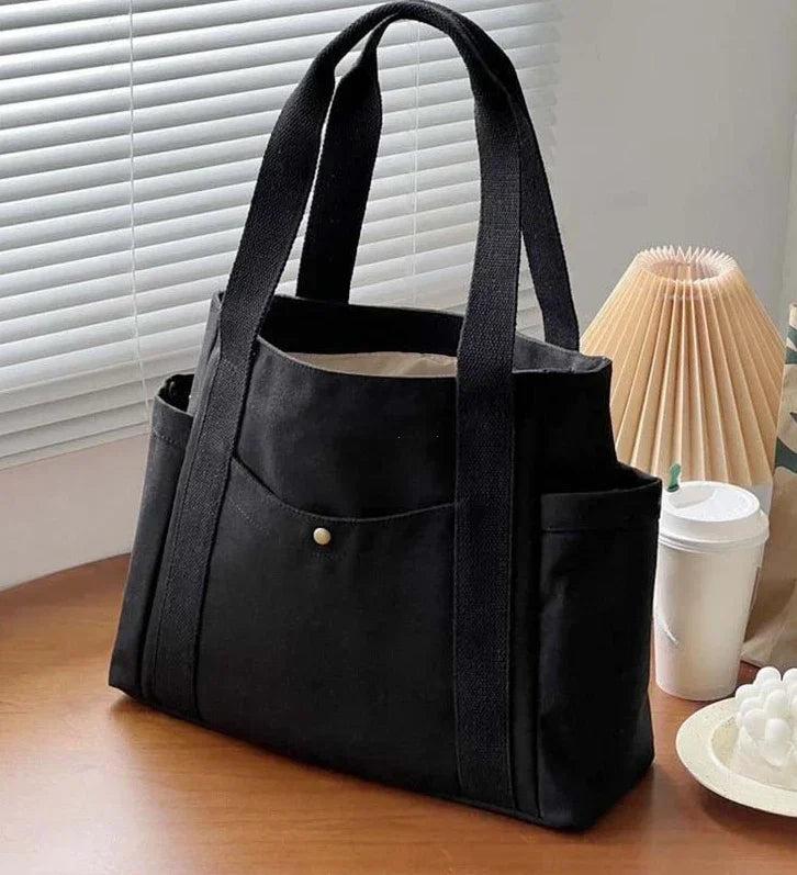 Sac à Main Fourre-Tout Toile Femme - Cabas Étudiant Campus Travail Livres