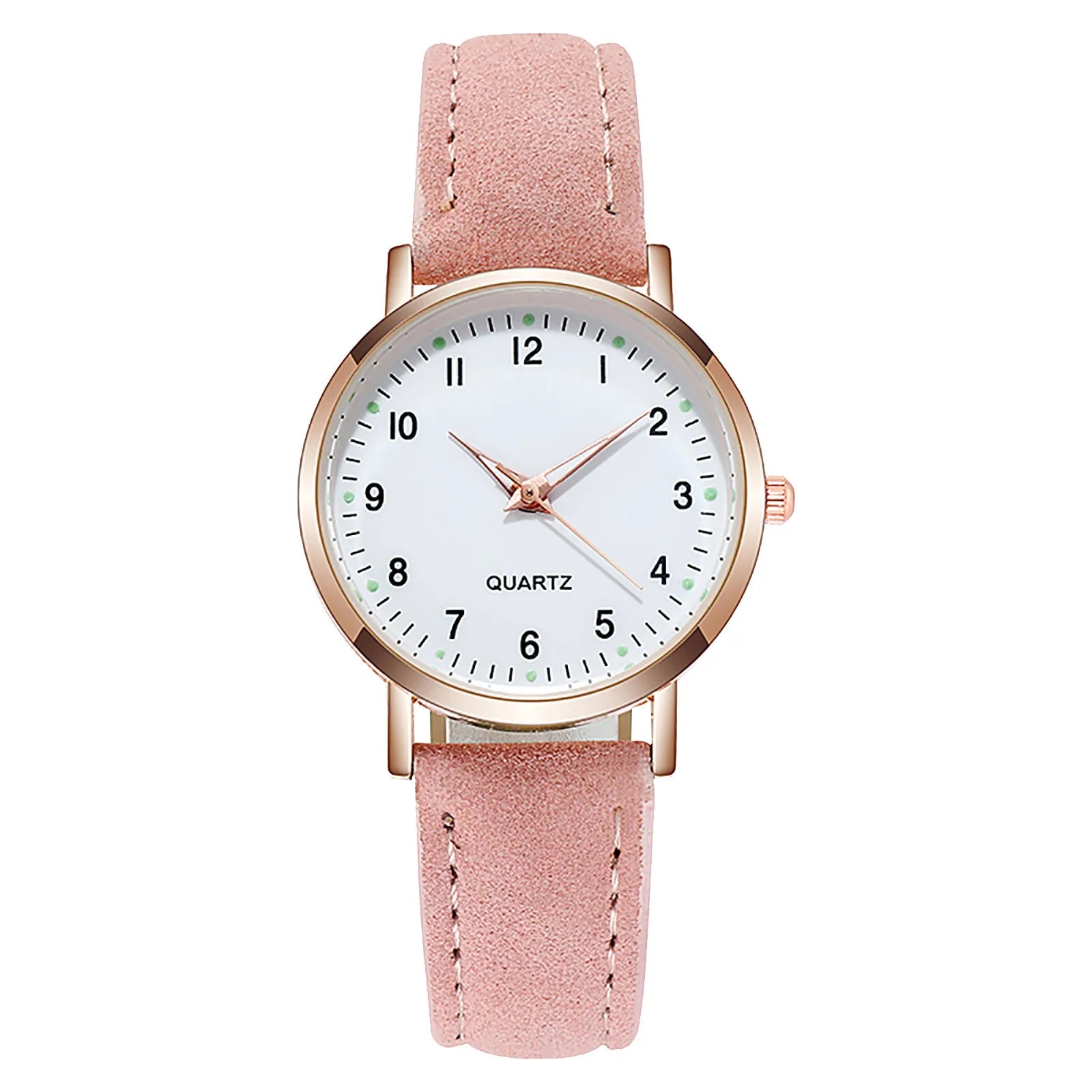 MOONBIFFY - Montre Femme Mode Cuir - Chiffres Arabes - Lumineux - Étanche 3 ATM - Casual Élégant