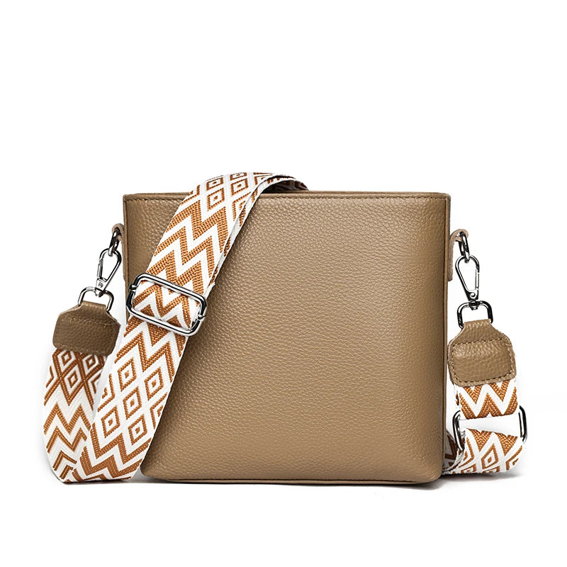 Sac à Main Femme Bandoulière Cuir Véritable 100% - Petit Sac Messenger Large Sangle