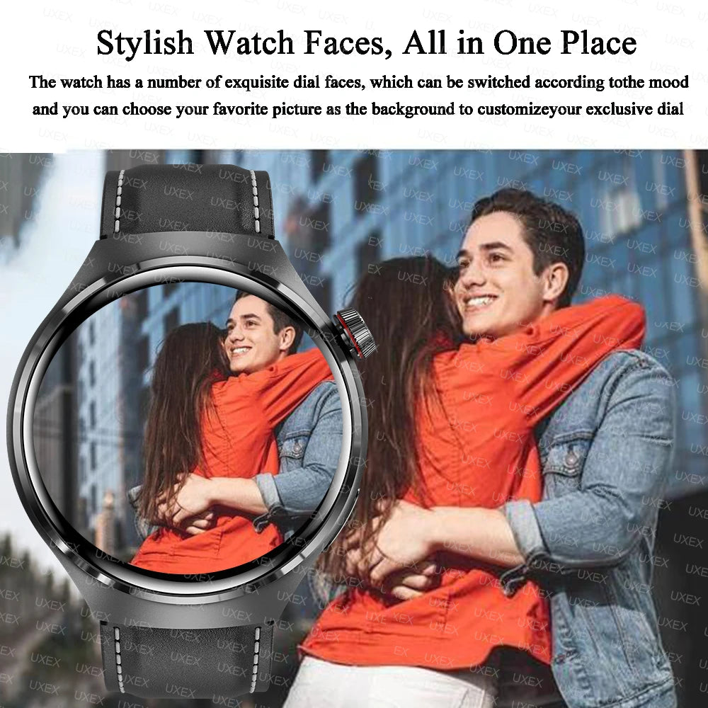 UXEX - Montre connectée 2025 Business 1.52" HD - Appels Bluetooth 5.1 - Bracelet Acier - Suivi Santé - Android iOS