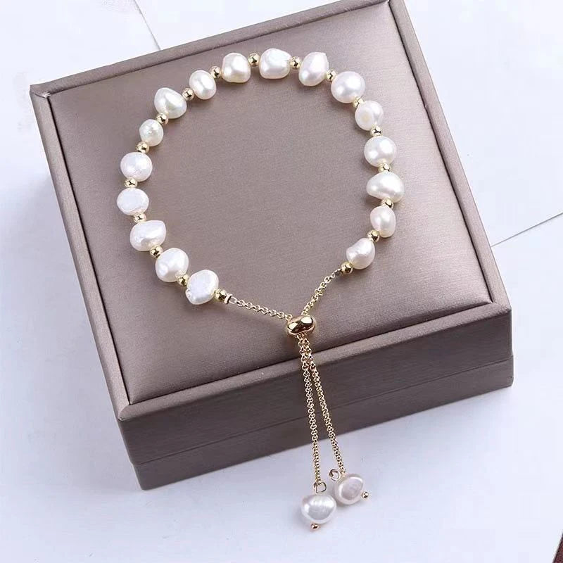 Bracelet Élégant Perles Baroques Ajustable Femme - Luxe Sweet Party