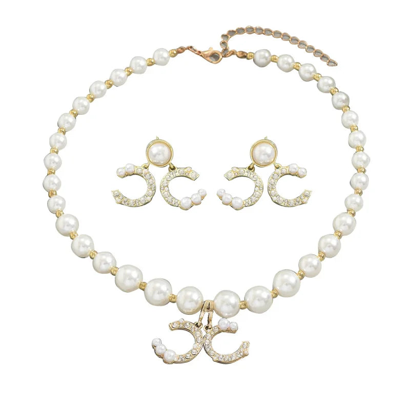 Collier et Boucles d'Oreilles Vintage - Parure Bijoux Femme Luxe