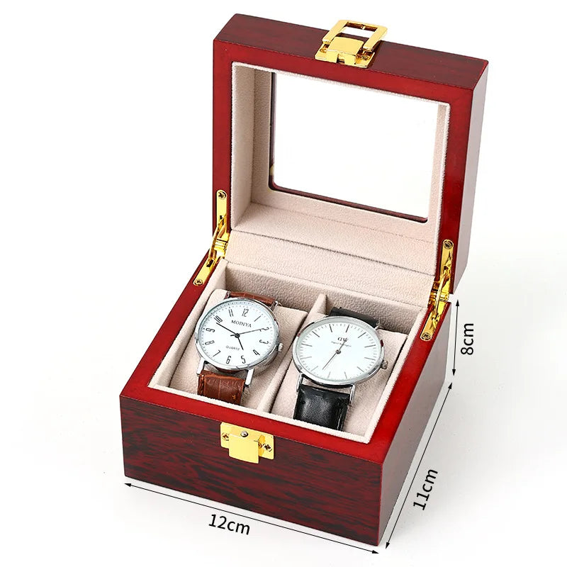 Boîte à Montres - Organisateur Montres Luxe Bois 12 Emplacements - Vitrine Verre - Bijoux - Homme Femme