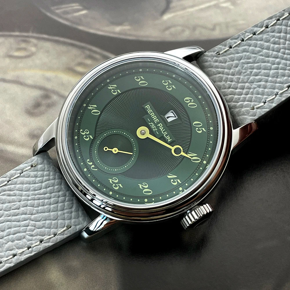 NOUVEAUTES 2026 !!! - Montre Homme Mécanique Automatique Pierre Paulin Jumping Hour Design TV - 38mm Étanche 50M