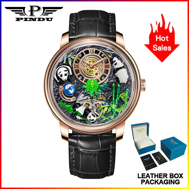 PINDU - Montre Homme Mécanique Automatique Série Panda 2025 - Mouvement M2791B - Verre Saphir
