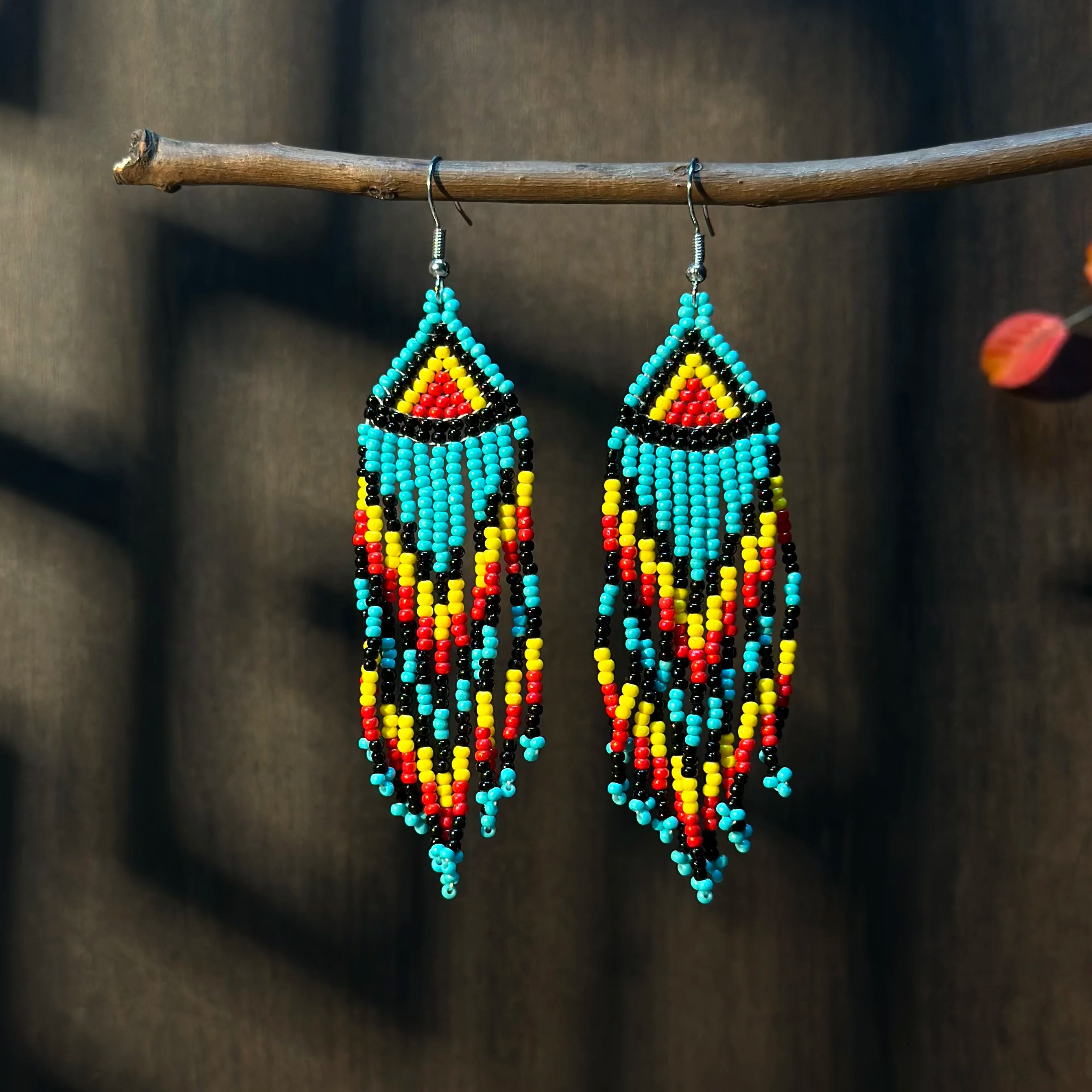 Boucles d'Oreilles Femmes Pendantes Bohème Perles Verre Colorées - Bijou Femme Ethnique