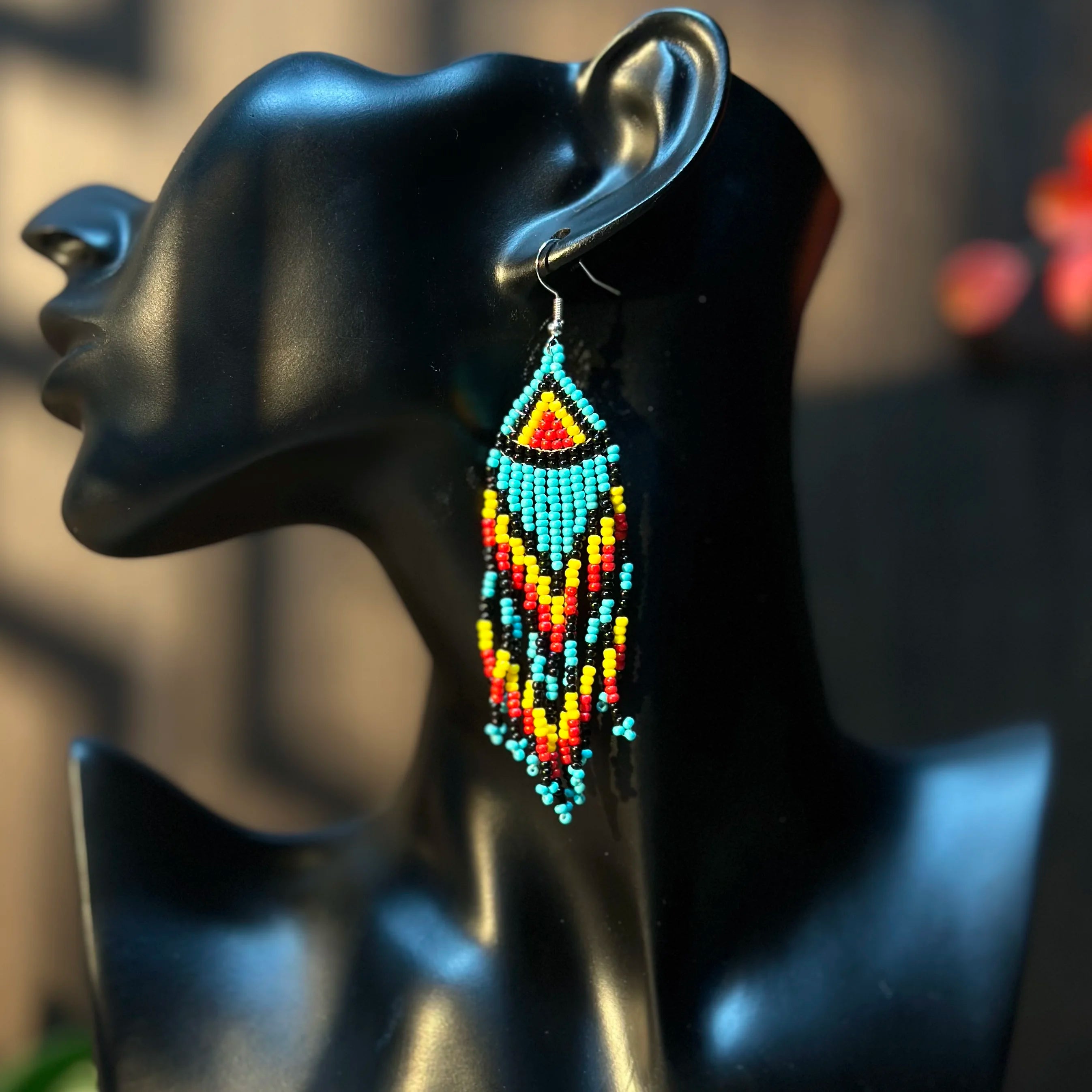 Boucles d'Oreilles Femmes Pendantes Bohème Perles Verre Colorées - Bijou Femme Ethnique