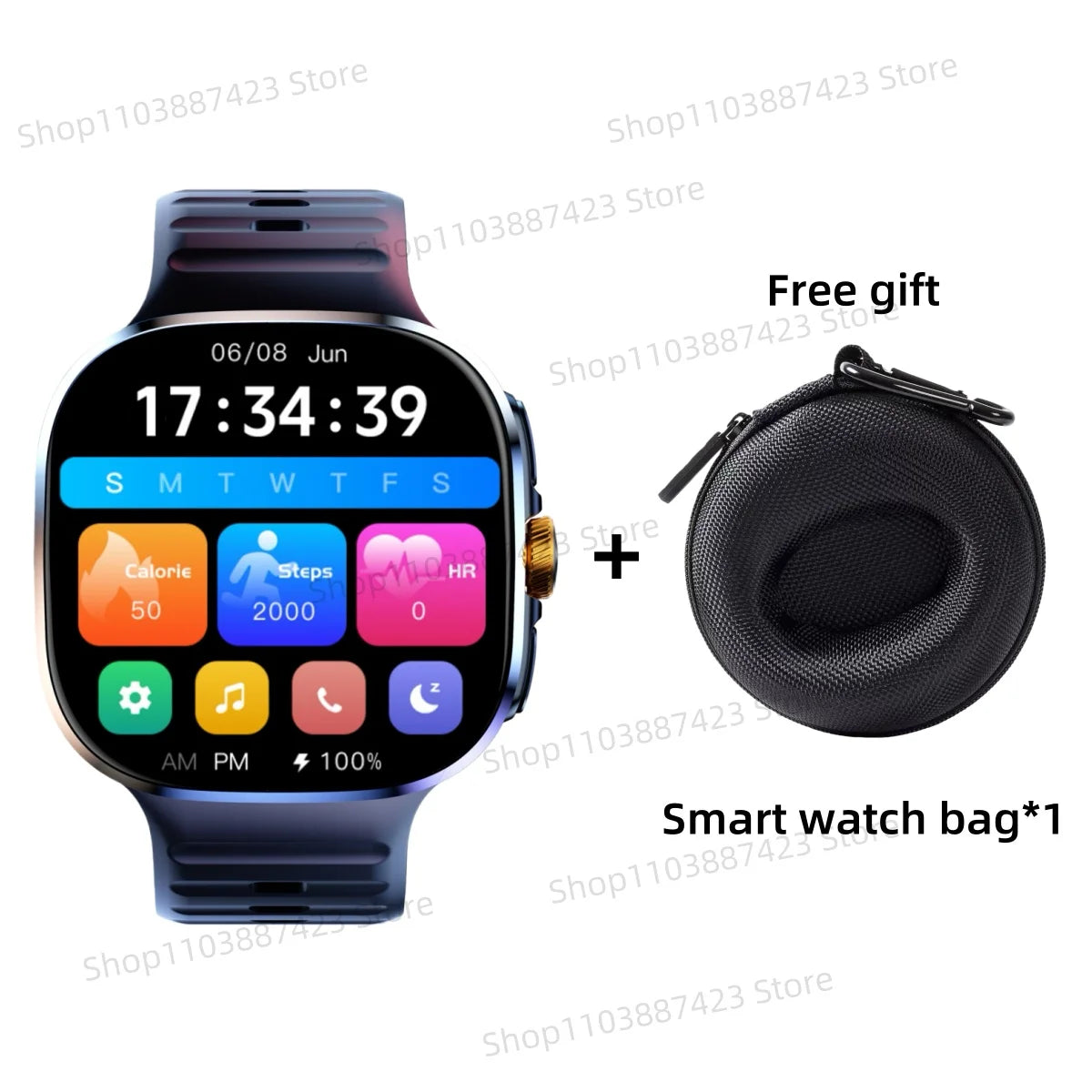 Montre Connectée M99 2026 - Écran AMOLED 2,4 Pouces Carte SIM GPS WiFi Caméra 190° Android 10.0