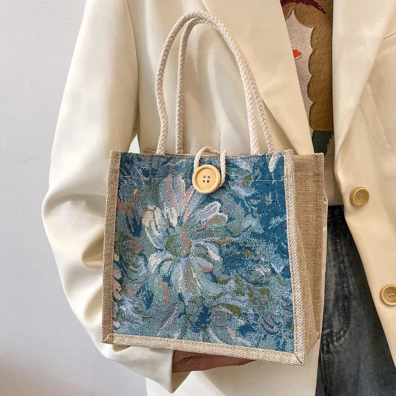 Sac à Main Femme 2025 Grande Capacité - Cabas Shopping Voyage Motif Floral Designer