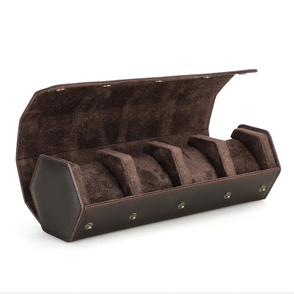 Boîte à Montres Vintage Cuir Véritable Rangement Voyage 1/2/3/4/8 Emplacements