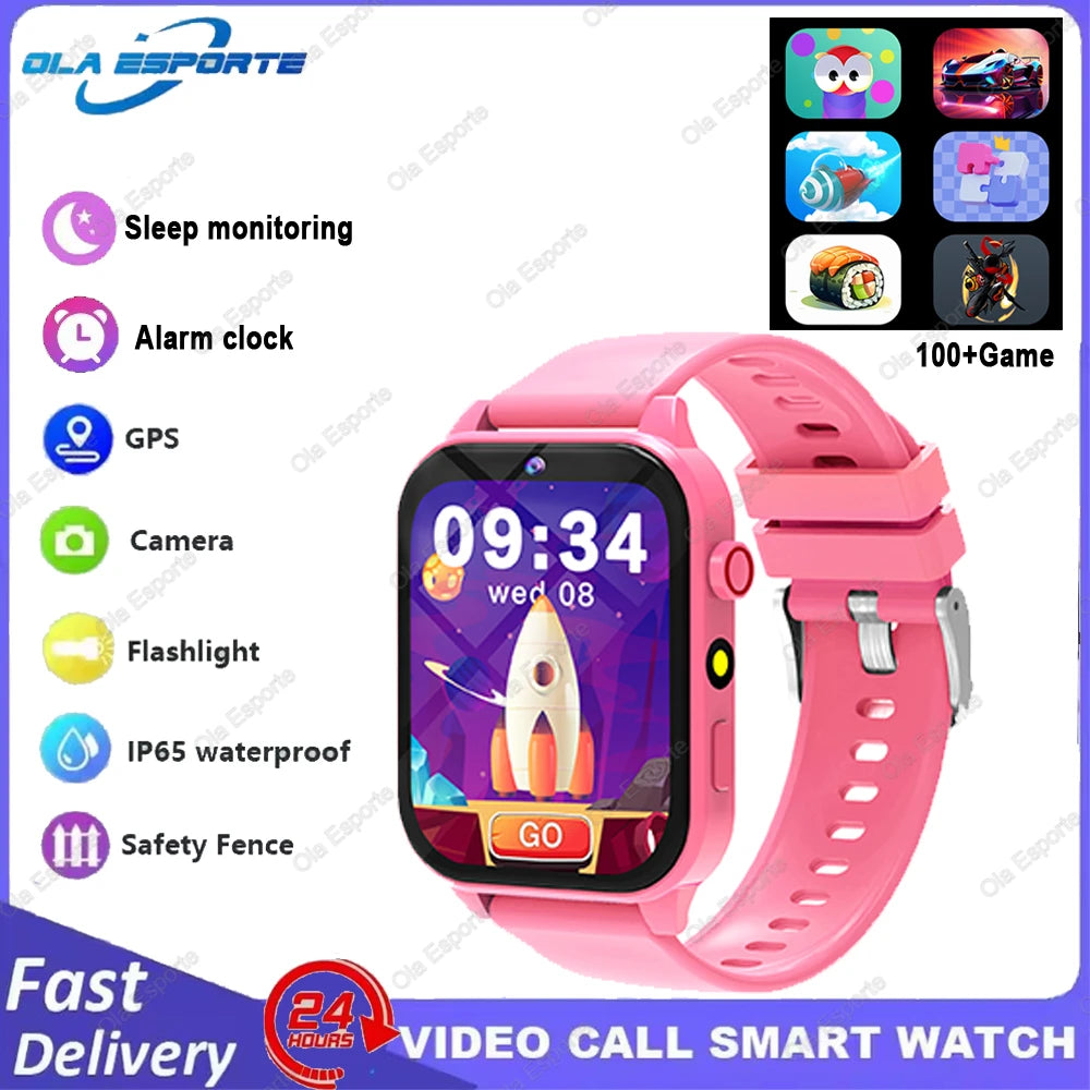 MOONBIFFY - Montre Enfant Intelligente 2025 1.83" - 18 Jeux - Caméra - Moniteur Sommeil - Alarme - Cadeau
