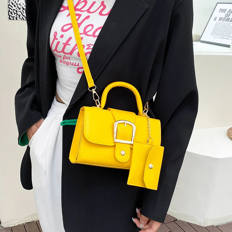 Sac à Main Femme Designer 2025 - Sac Bandoulière Flap Poignée Cuir PU