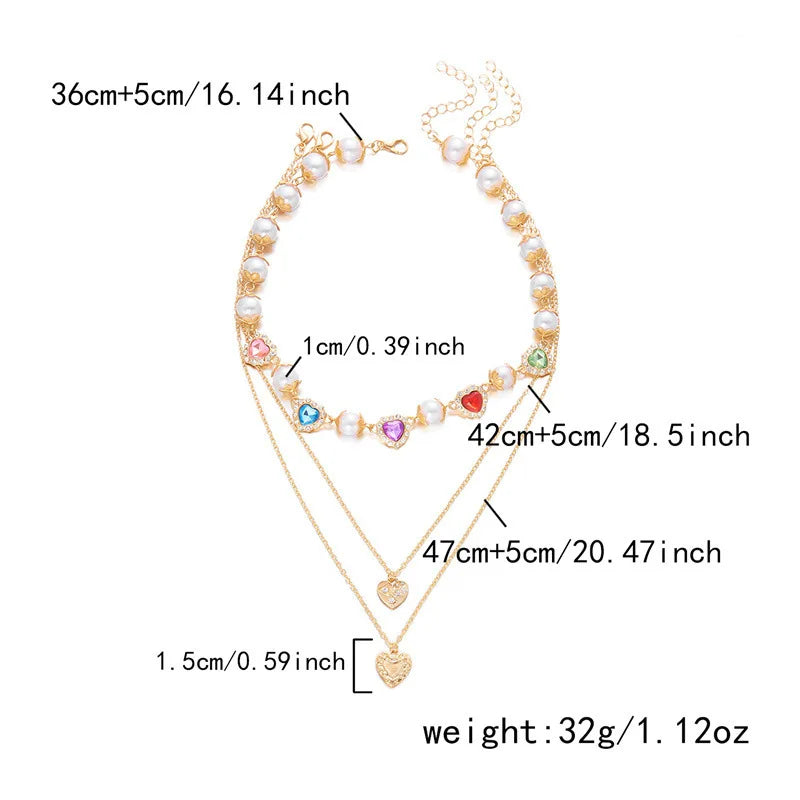 Collier Perles Polyvalent Pendentif Croix Hip-Hop - Bijou Femme Multi-Rangs