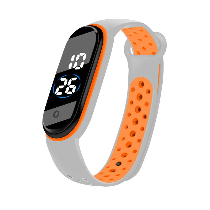 MOONBIFFY - Montre Enfant LED Digitale Sport - Bracelet Silicone Bicolore - Étanche 3 ATM
