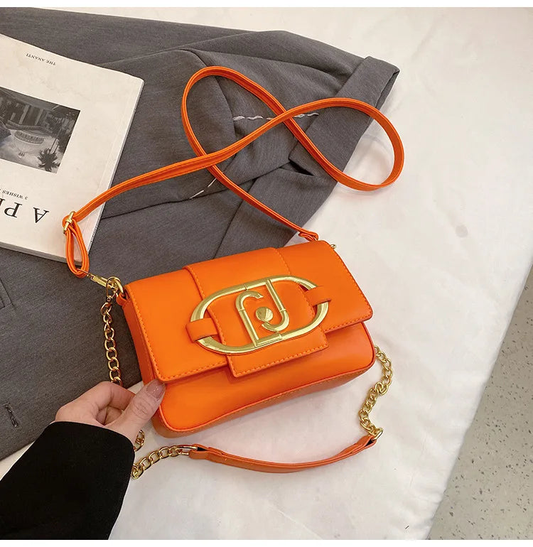 Sac à Main Femme Designer Cuir PU Boucle Métal 2025 - Sac Bandoulière Flap