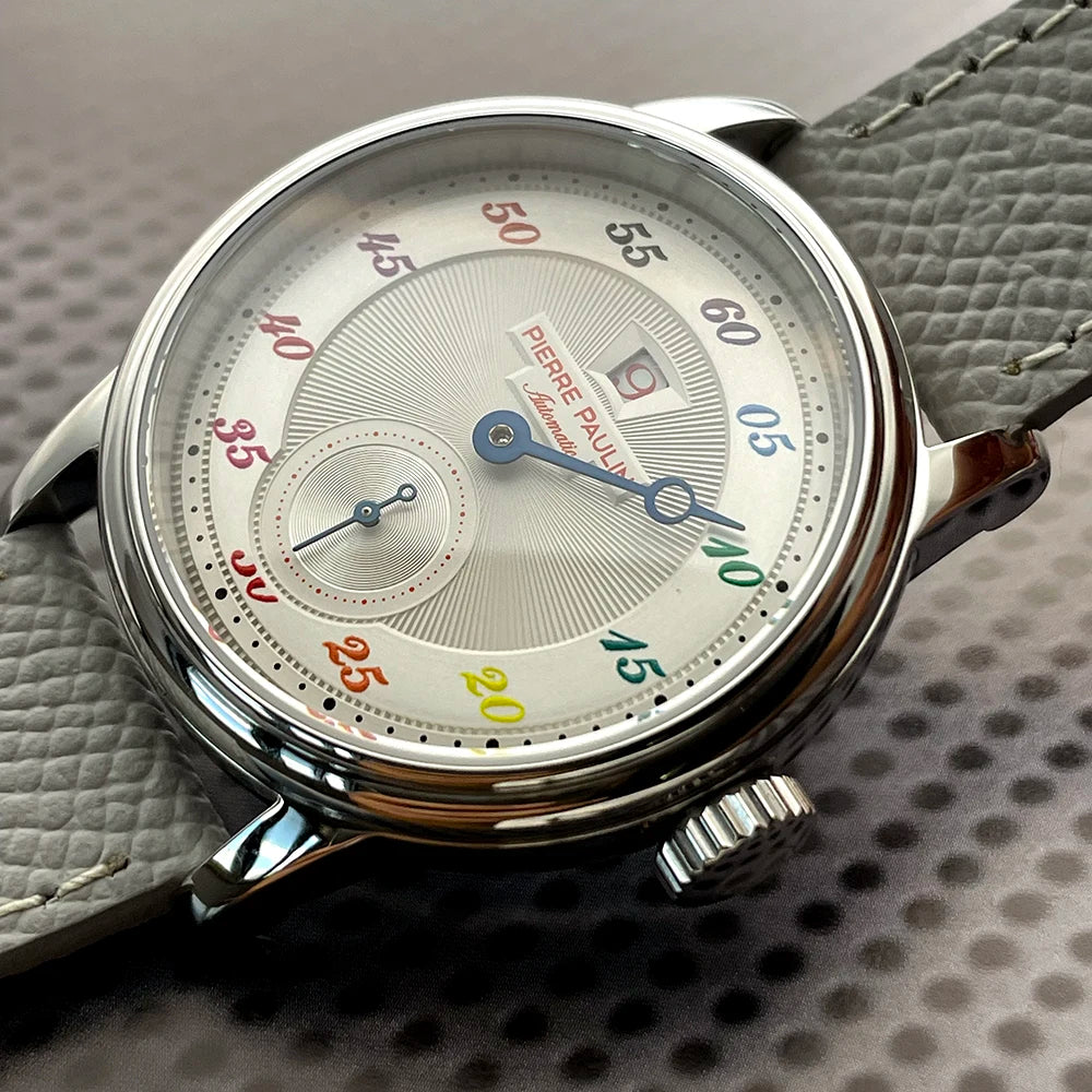 NOUVEAUTES 2026 !!! - Montre Homme Mécanique Automatique Pierre Paulin Jumping Hour Design TV - 38mm Étanche 50M