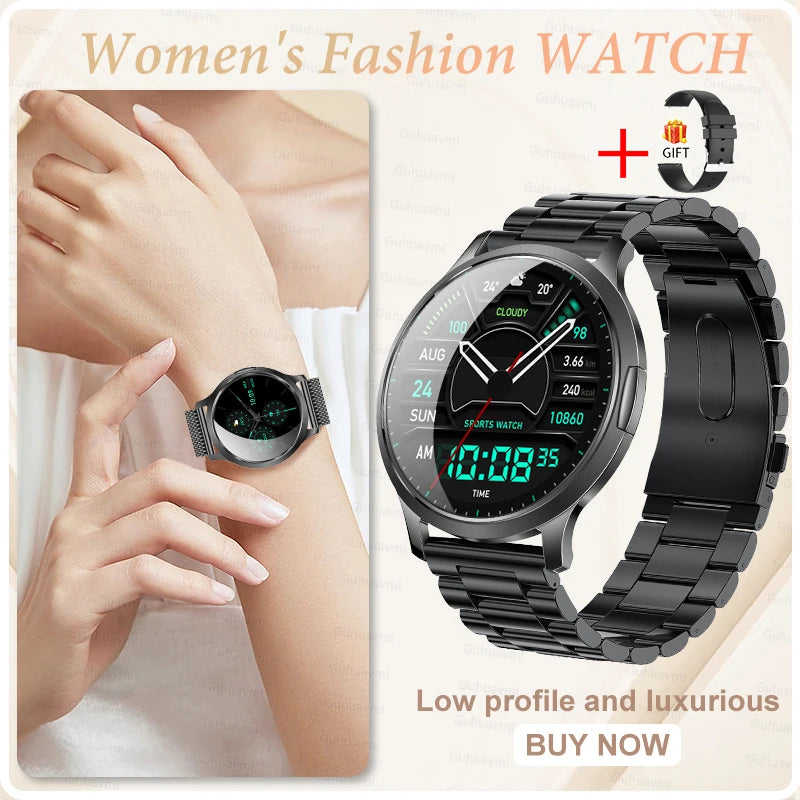 Montre Connectée Femme GUHUAVMI 2026 – Écran AMOLED 1.32", Appels Bluetooth, Suivi Santé & 100+ Sports