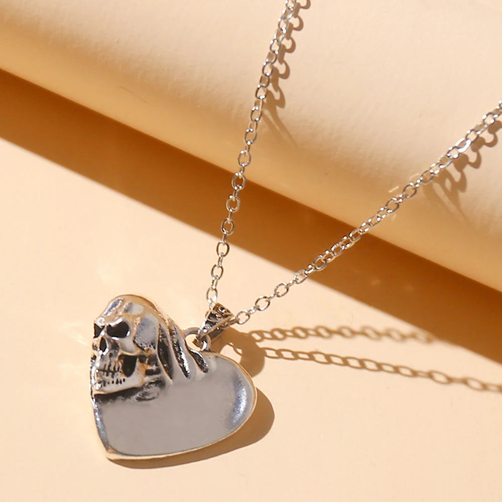 Collier Pendentif Pilule d'Amour Cœur - Bijou Couple Punk Rock Unisexe
