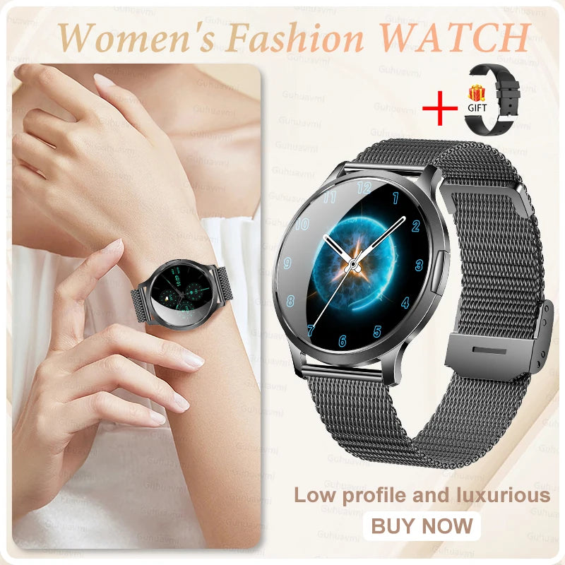 Montre Connectée Femme GUHUAVMI 2026 – Écran AMOLED 1.32", Appels Bluetooth, Suivi Santé & 100+ Sports