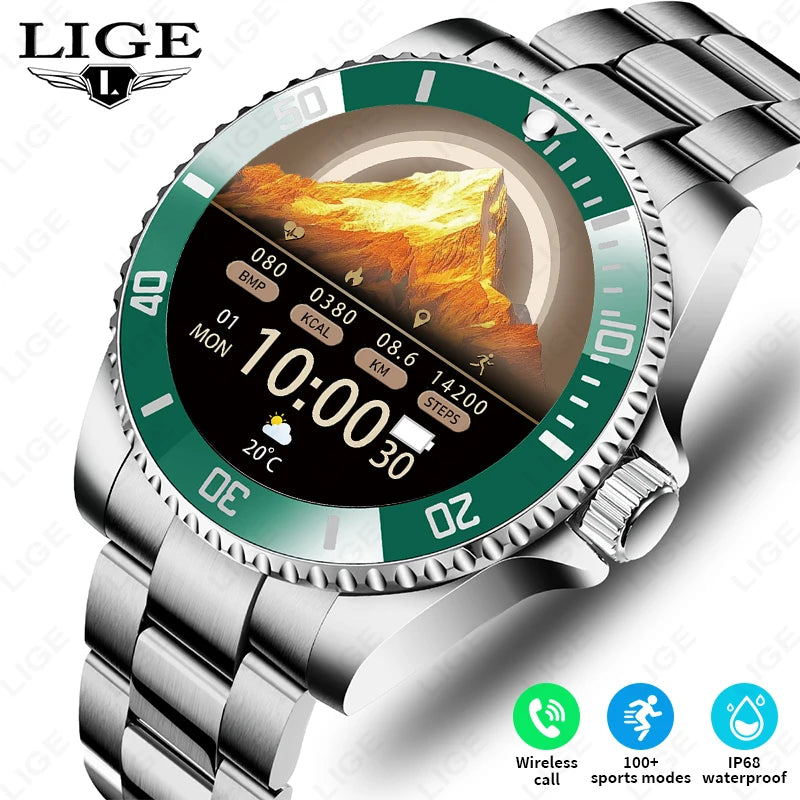NOUVEAUTÉ 2026 !!! – Montre Homme Connectée LIGE 2026 – Appels Bluetooth, IP68, Écran HD 1.27", Suivi Santé & 100+ Sports