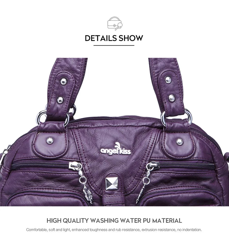 Sac à Main Femme Multi-Poches Lycra - Sac Bandoulière Dumpling 20×28cm