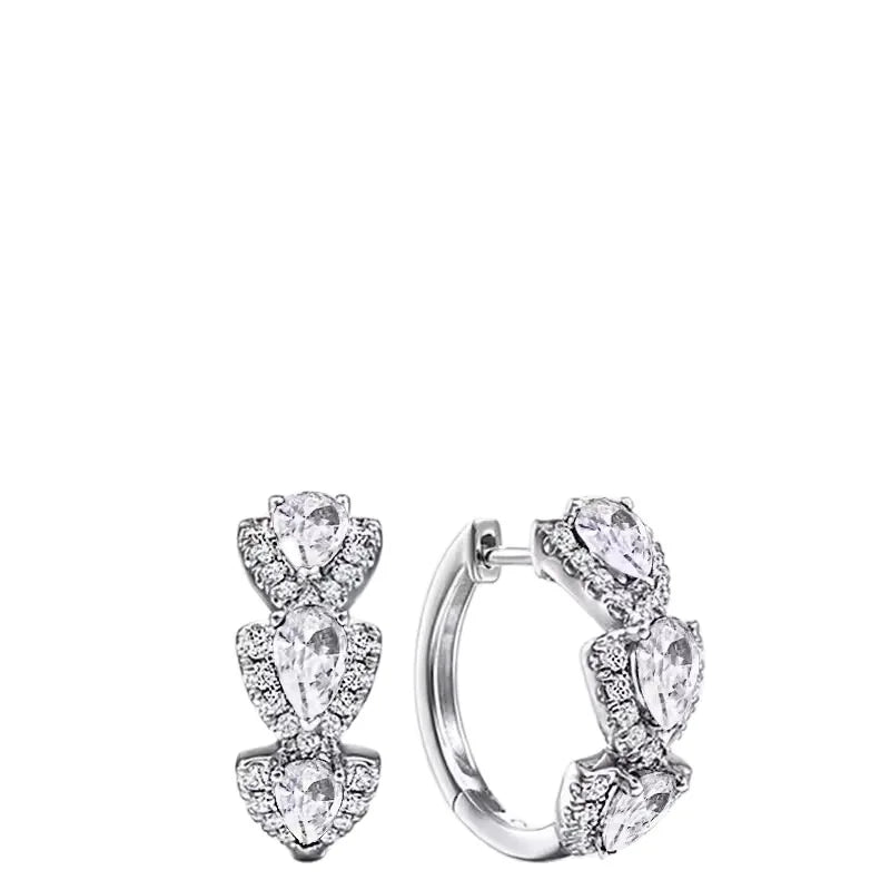 Boucles d'Oreilles Femmes Gouttes Pierres Synthétiques - Bijou Femme Élégant