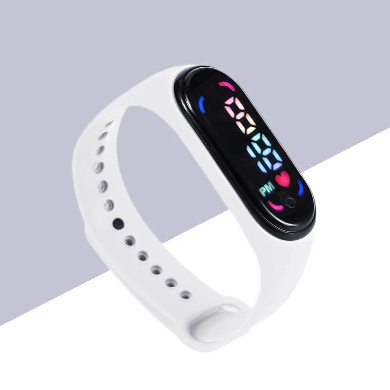 MOONBIFFY - Montre Enfant LED Digitale Sport - Bracelet Silicone Bicolore - Étanche 3 ATM