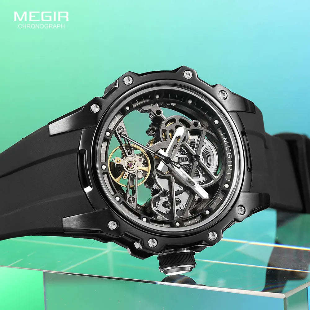 MEGIR - Montre Homme 2243 Automatique Mécanique Sport, Mode Étanche Lumineux