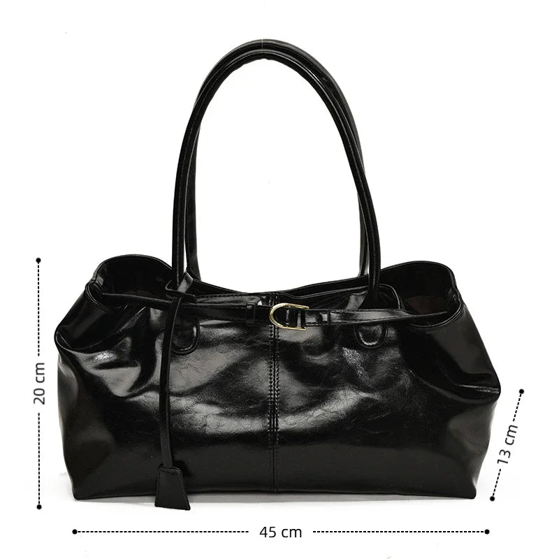 Sac à Main Femme Vintage Grande Capacité 2025 - Cabas Travail Underarm ABQP