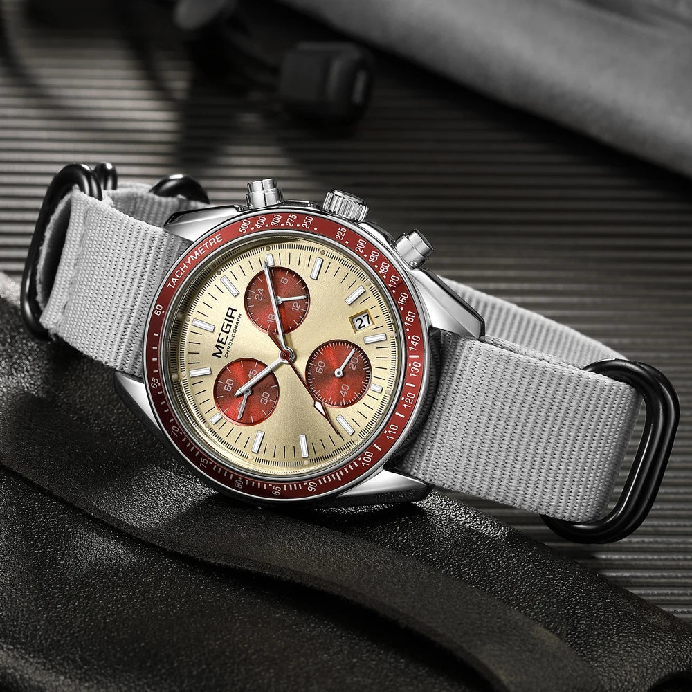 MEGIR - Montre Homme 2247 Chronographe Sport Canvas