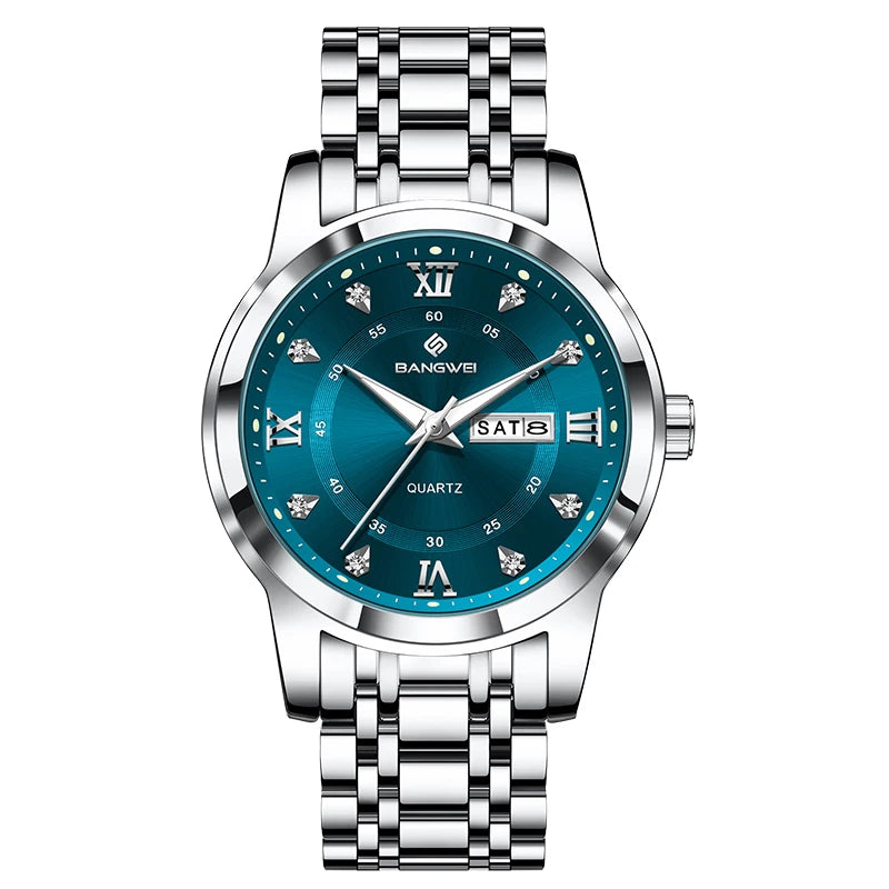 Montre Femme LIGE 2026 Diamant - Acier Inoxydable, Bracelet Créatif, Étanche 3 ATM, Calendrier Lumineux