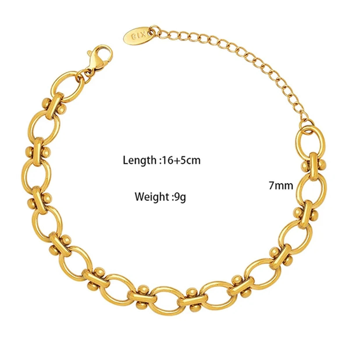 Bracelet Femme Chaîne Acier Inoxydable Plaqué Or 18K - Bijou Femme Étanche