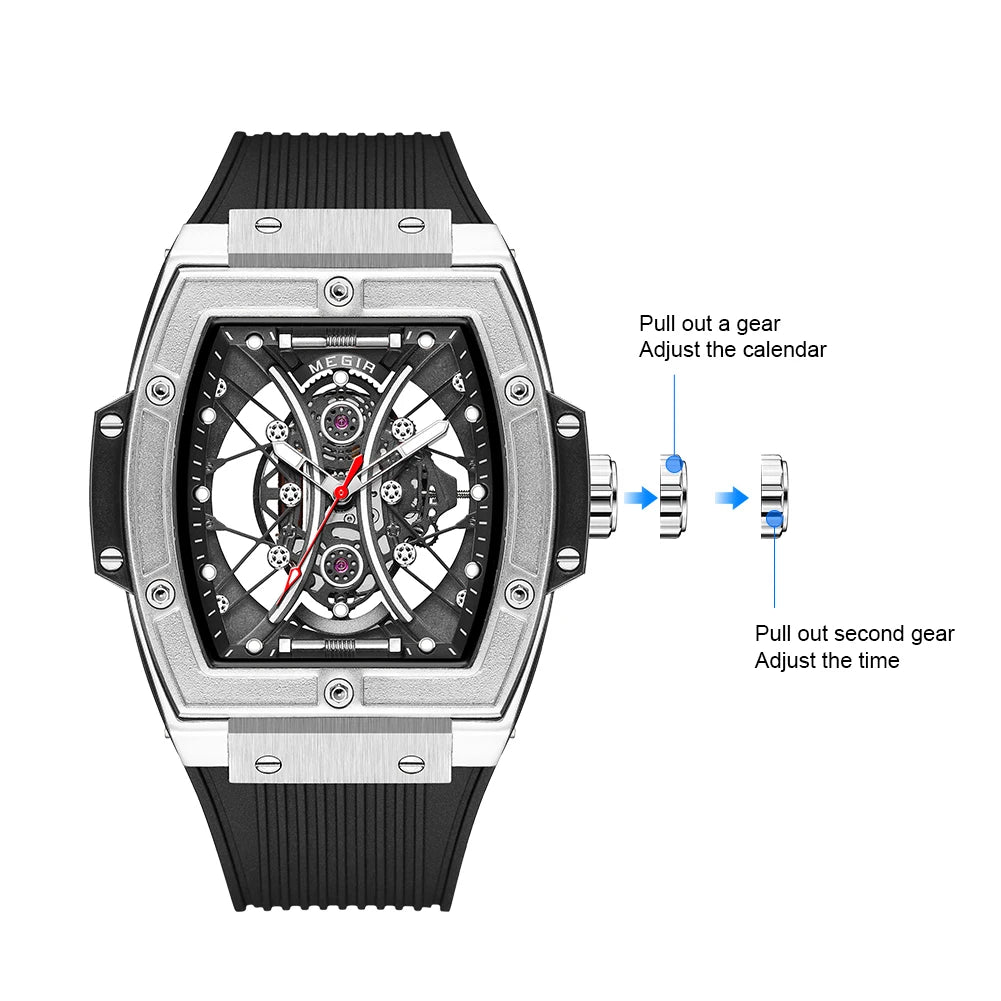 MEGIR - Montre Homme 8109 Sport Militaire Chronographe Silicone