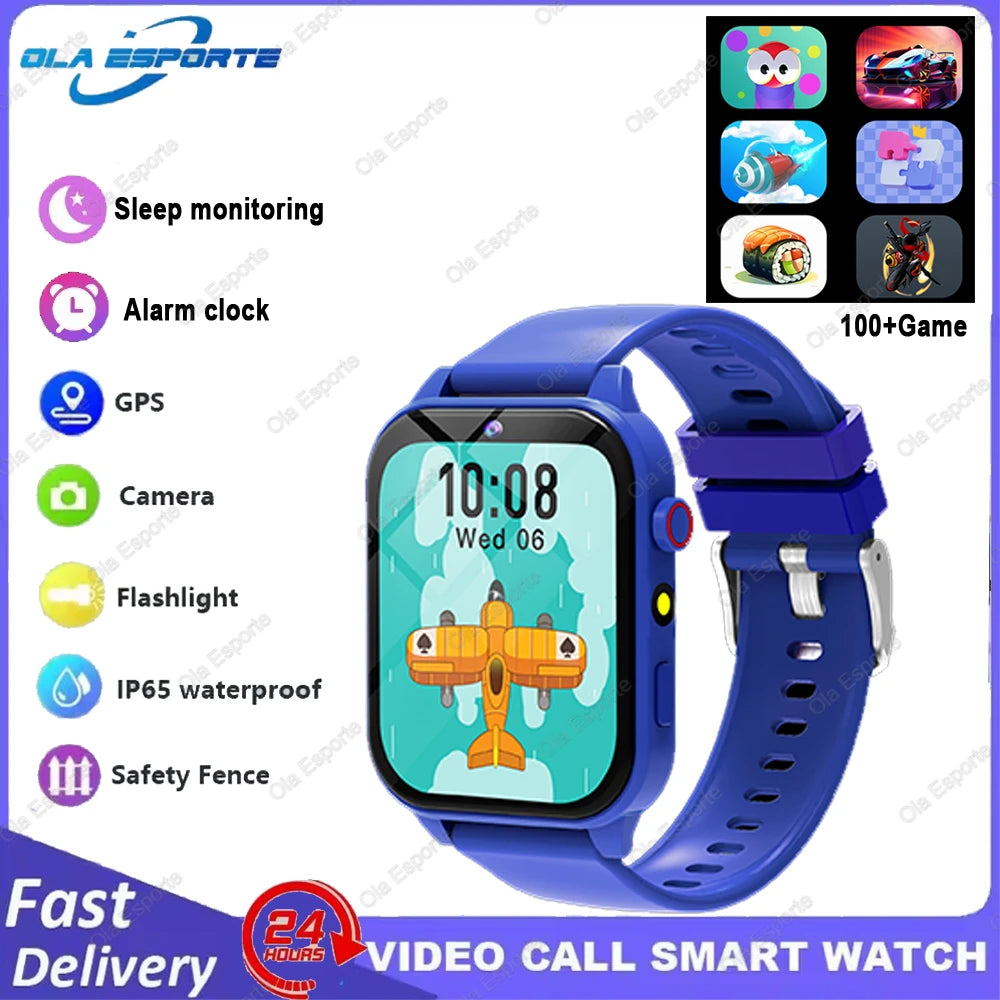 MOONBIFFY - Montre Enfant Intelligente 2025 1.83" - 18 Jeux - Caméra - Moniteur Sommeil - Alarme - Cadeau