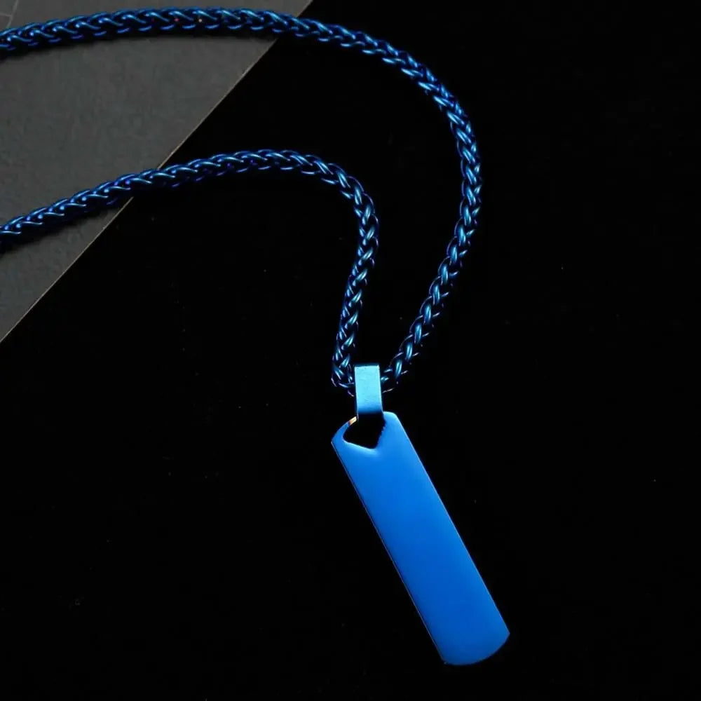 Collier Chaîne Clavicule Homme Barre Rectangle Géométrique - Acier Inoxydable Tendance