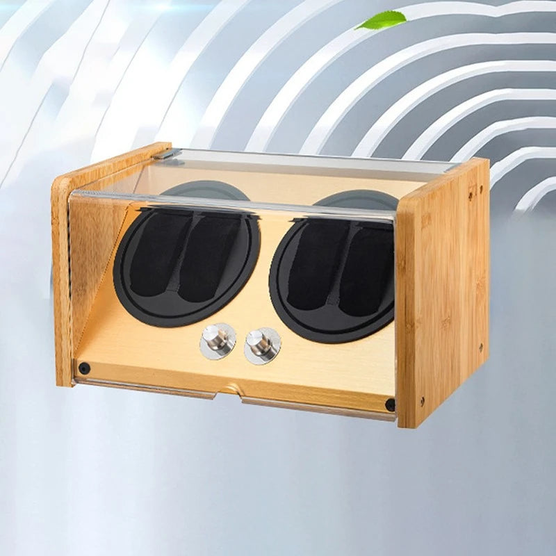 Remontoir à Montres Automatique Bois YPAY 4+0 - Silencieux - Bambou - Rotation - Luxe - Fibre Carbone