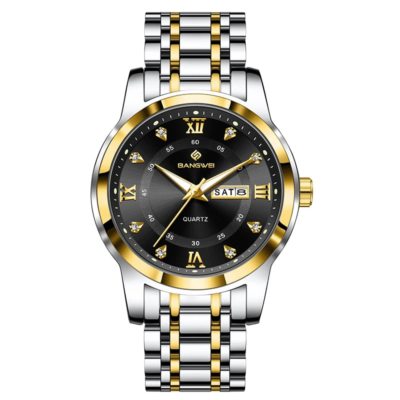 Montre Femme LIGE 2026 Diamant - Acier Inoxydable, Bracelet Créatif, Étanche 3 ATM, Calendrier Lumineux