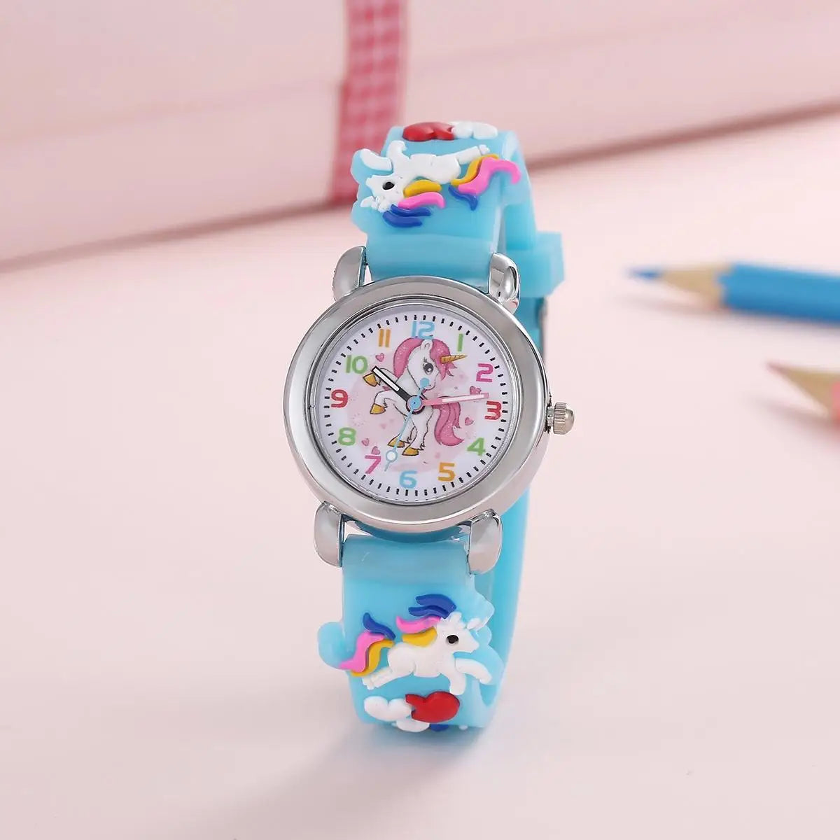 MOONBIFFY - Montre Enfant Licorne - Nouvelle Mode Colorée à Quartz