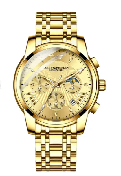 Montre Homme LOUIE JUELEN 2026 - Chronographe Multifonction Soleil Lune Étoiles
