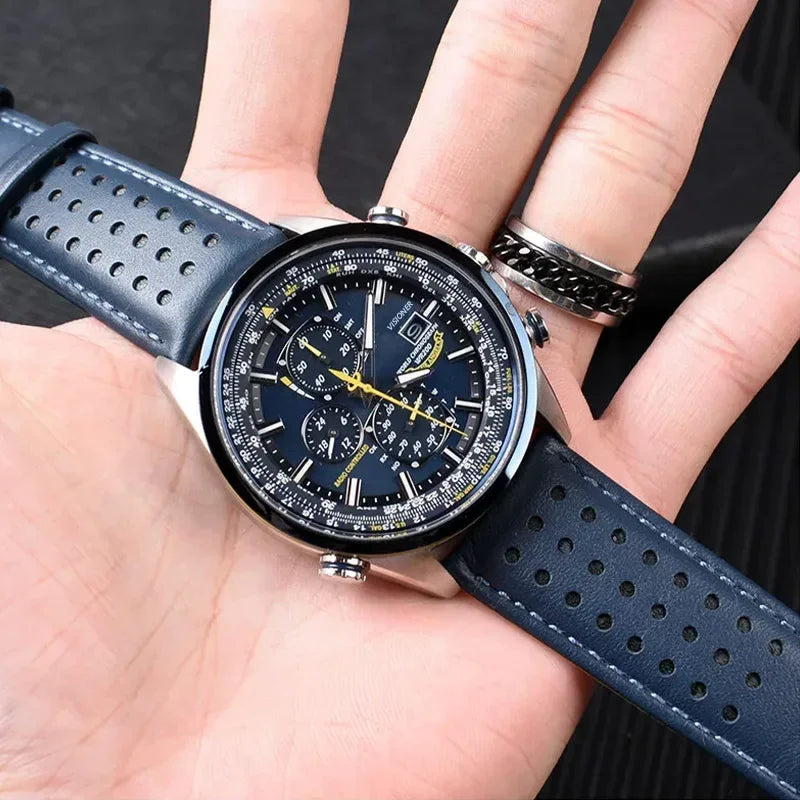 Montre Homme Luxe Quartz 2026 - Acier Inoxydable, Calendrier, Chronographe, Étanche 3 ATM