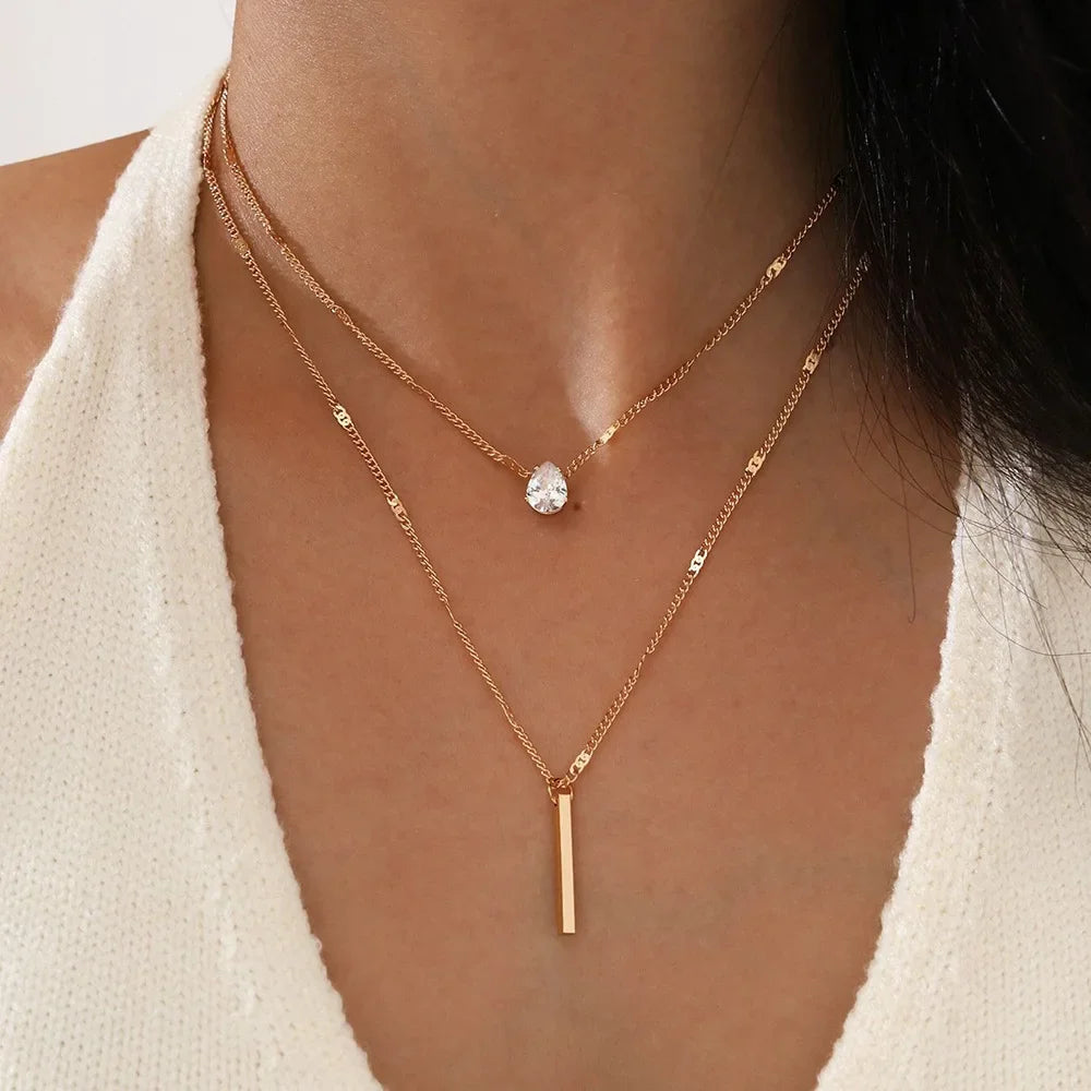 Collier Femme Plaqué Or Argent avec Perles - Pendentif Cœur 14K Tendance