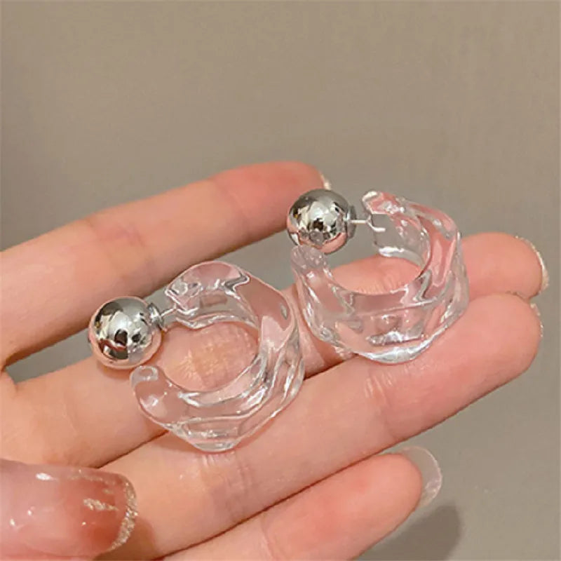 Boucles d'Oreilles Femme Créoles Acrylique Bohème - Bijou Tendance Été Plage