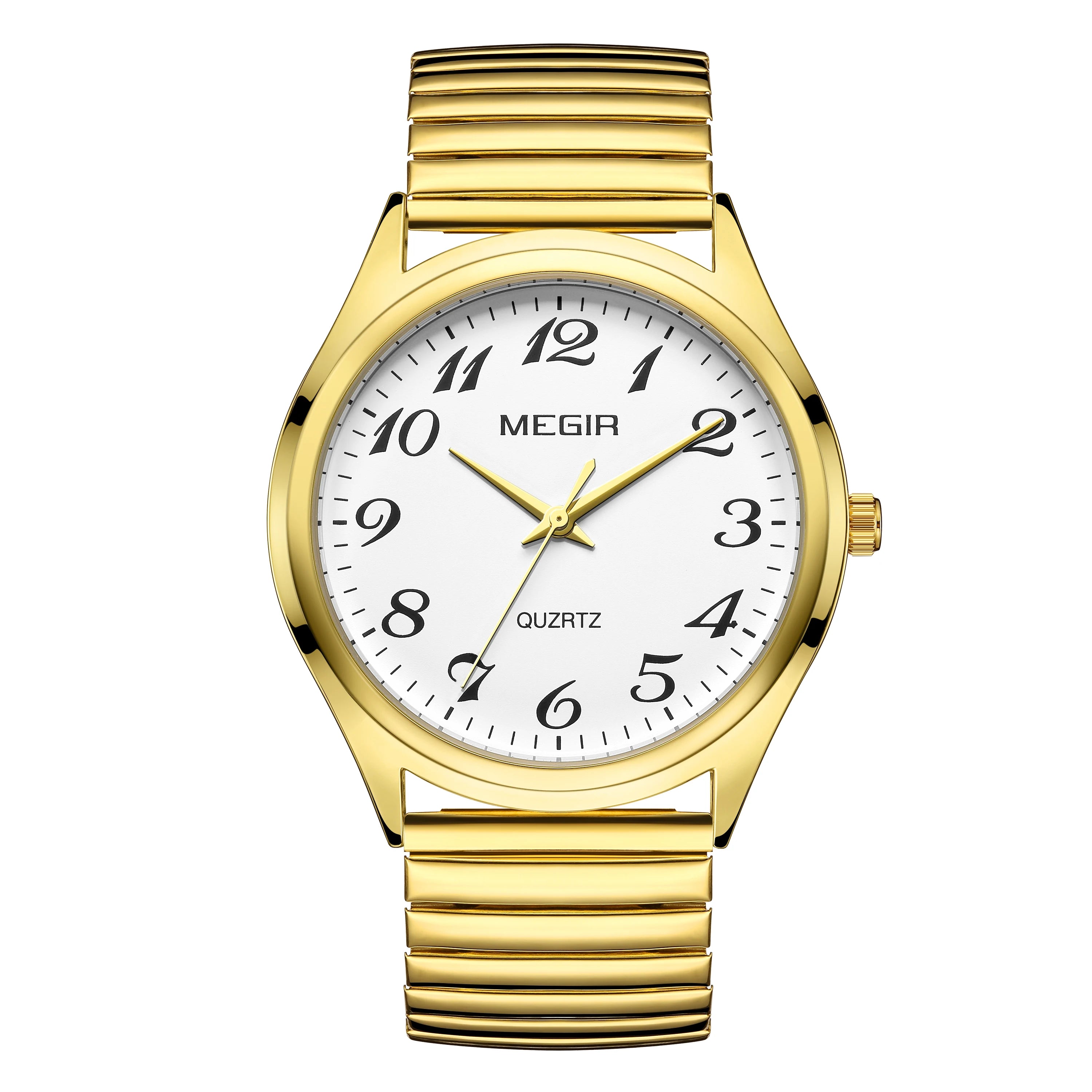 MEGIR - Montre Couple Luxe - Acier Inoxydable - Cadran Lumineux - Étanche 3 ATM - Saint-Valentin